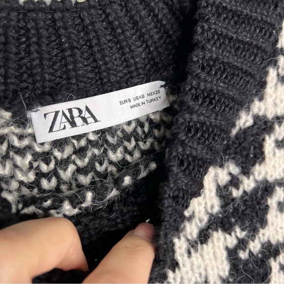 MM Zara Houndstooth chunky knit sweater - Picture 7 of 8